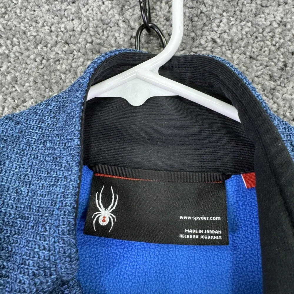 Spyder Sweatshirt Mens Medium Blue 1/4 Zip Fleece Pullover Thermal Ski Hiking